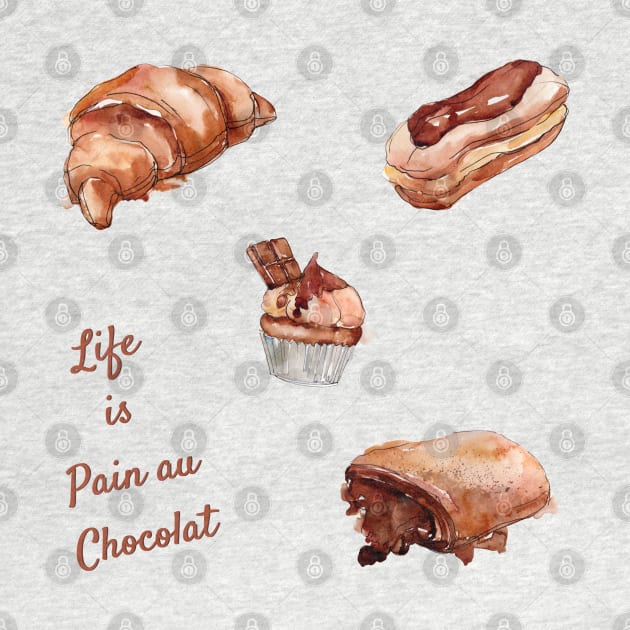 Life Is Pain Au Chocolat Stickers Pack by Yourfavshop600